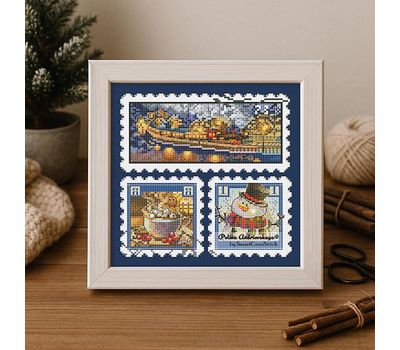Winter Stamps cross stitch pattern
