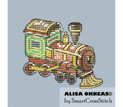 Winter Train cross stitch