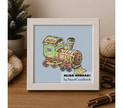 Winter Train cross stitch pattern