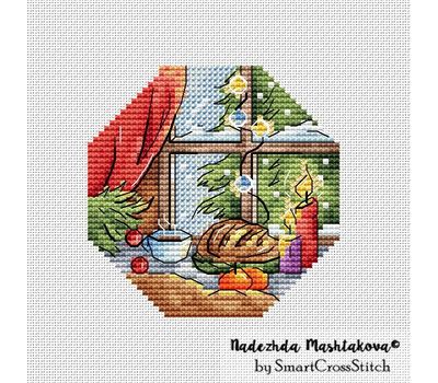 Winter evening cross stitch chart