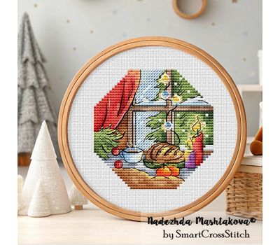 Winter evening cross stitch pattern