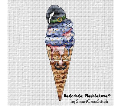 Witch's Ice cream cone cross stitch