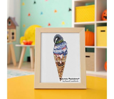 Witch's Ice cream cone cross stitch pattern