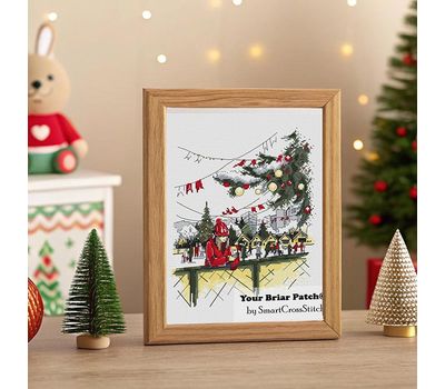 Christmas Skating Rink cross stitch pattern