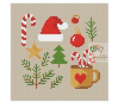 Small Christmas Sampler cross stitch chart