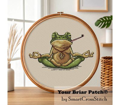 Zen Frog cross stitch pattern