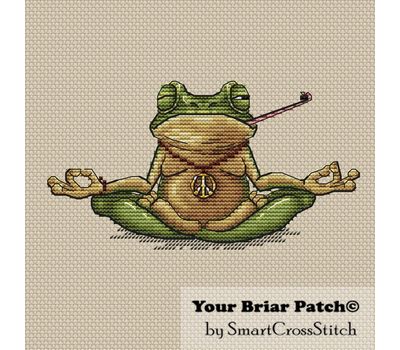 Zen Frog cross stitch chart