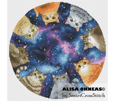 Cat-wheel cross stitch