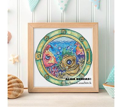 Under The sea Scuba Diver cross stitch pattern