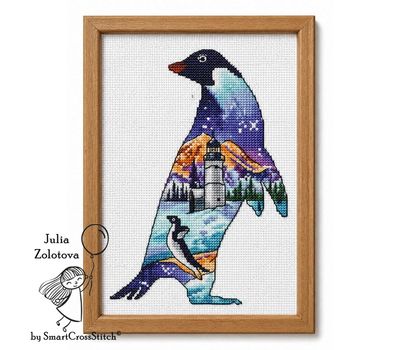 Adelie penguin cross stitch
