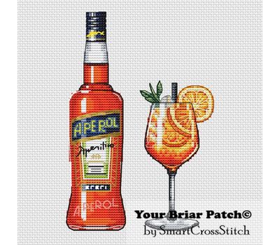 Aperol Liqueur cross stitch chart
