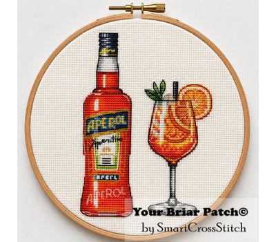 Aperol Liqueur cross stitch pattern