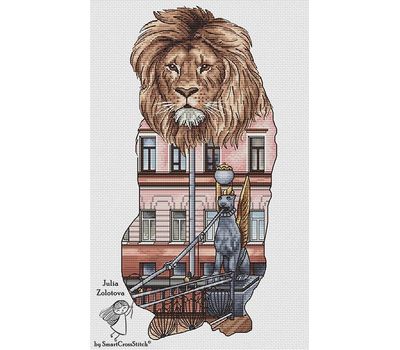 Bank Bridge Lion cross stitch chart