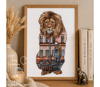 Bank Bridge Lion cross stitch pattern