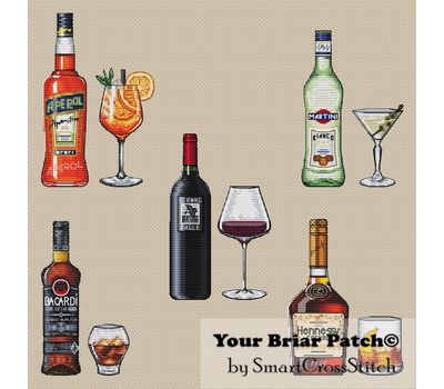 Bar #3 Set of 5 cross stitch