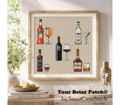 Bar #3 Set of 5 cross stitch patterns