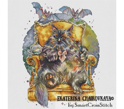 Behemoth the Cat cross stitch