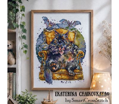 Behemoth the Cat cross stitch pattern