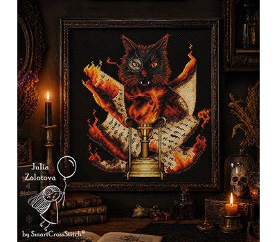 Behemoth the Cat cross stitch pattern