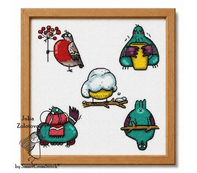 Birds set cross stitch