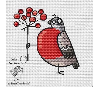 Bullfinch cross stitch
