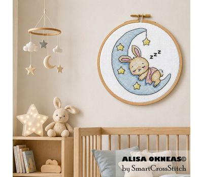 Sleeping Bunny cross stitch chart