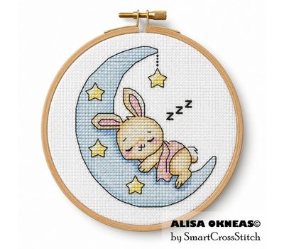 Sleeping Bunny cross stitch pattern