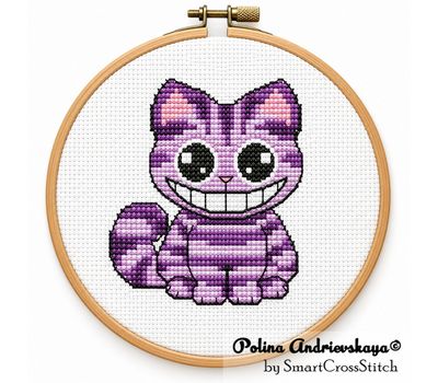 Cheshire Cat cross stitch chart