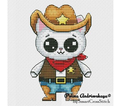 Cowboy Cat cross stitch