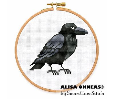 Raven cross stitch