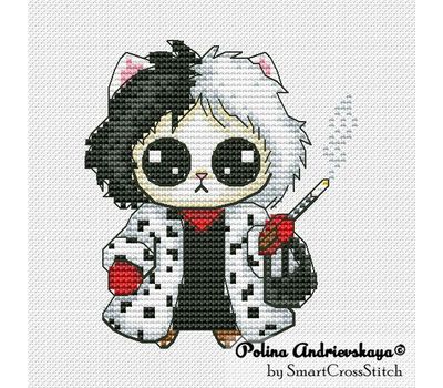Cruella Cat cross stitch chart