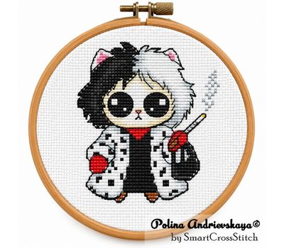 Cruella Cat cross stitch