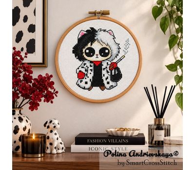 Cruella Cat cross stitch pattern