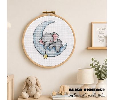 Sleeping Elephant cross stitch chart