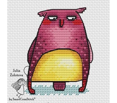 Embarrassed Owl cross stitch chart
