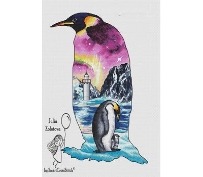 Emperor penguin cross stitch