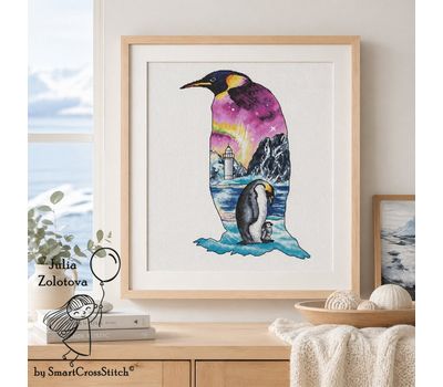 Emperor penguin cross stitch pattern