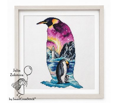 Emperor penguin cross stitch chart