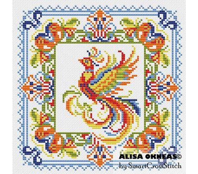 Fire Bird cross stitch chart