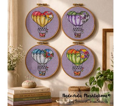 Flower Balloons Set cross stitch pattern