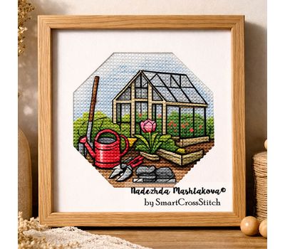 Flower Greenhouse cross stitch pattern