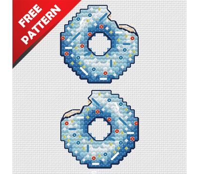 Blueberry Donut Free cross stitch chart
