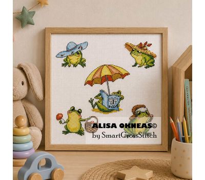 Cute Frogs cross stitch patterns