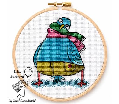 Funny Pigeon - What? cross stitch chart