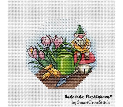 Garden figurine cross stitch