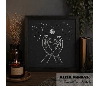 Hands cross stitch pattern