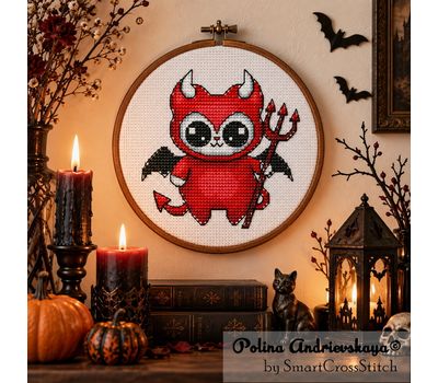 Imp Cat cross stitch pattern