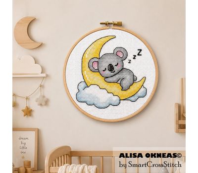 Sleeping koala cross stitch chart