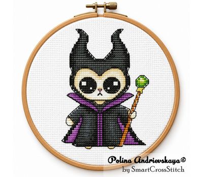 Maleficent Cat cross stitch chart