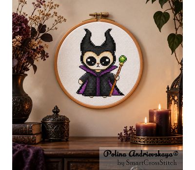 Maleficent Cat cross stitch pattern